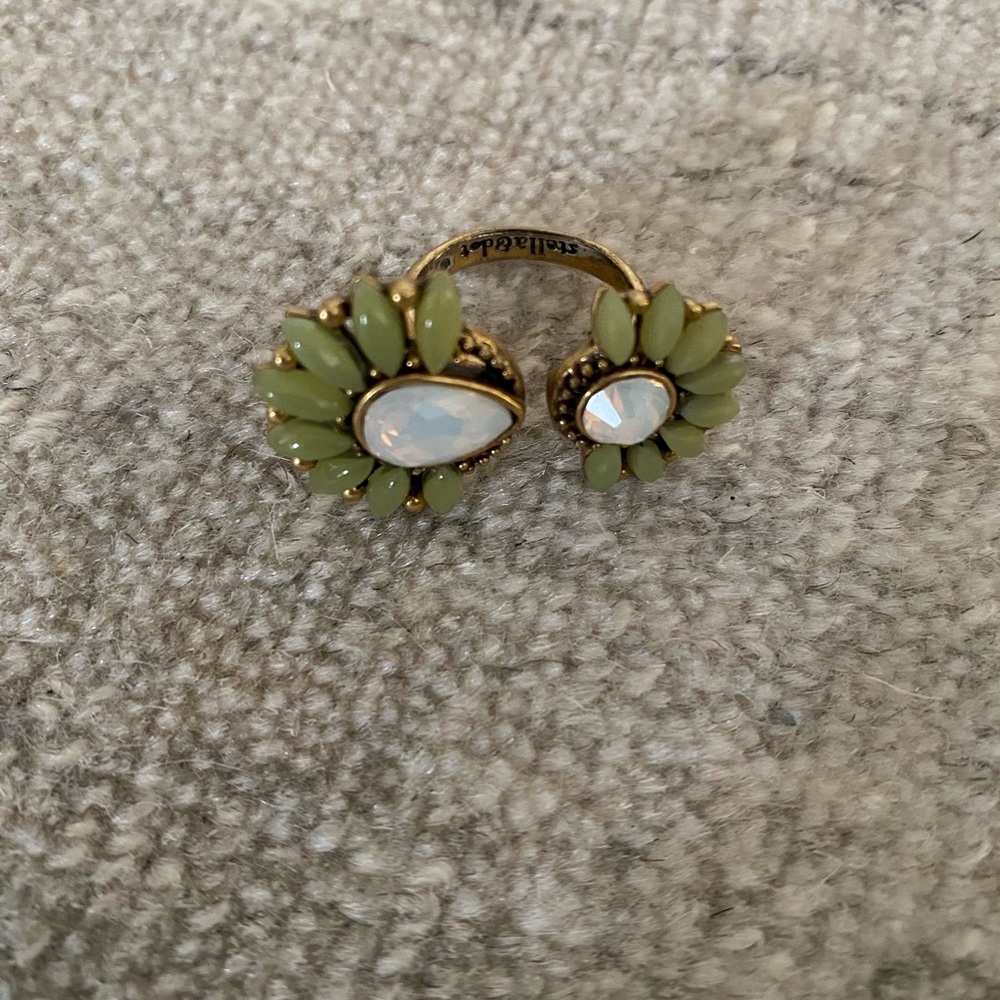 Gold and Green Floral Ring